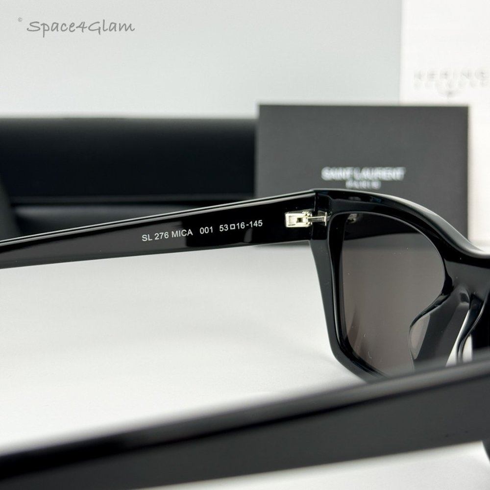 NEW Saint Laurent SL276 MICA 001 Black Gray Cat Eye Women Sunglasses - Picture 8 of 12